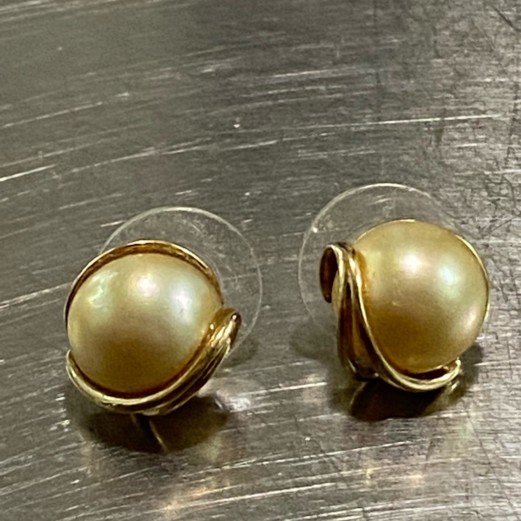 Majorica Gold Estate Cultured Pearl Stud Earrings